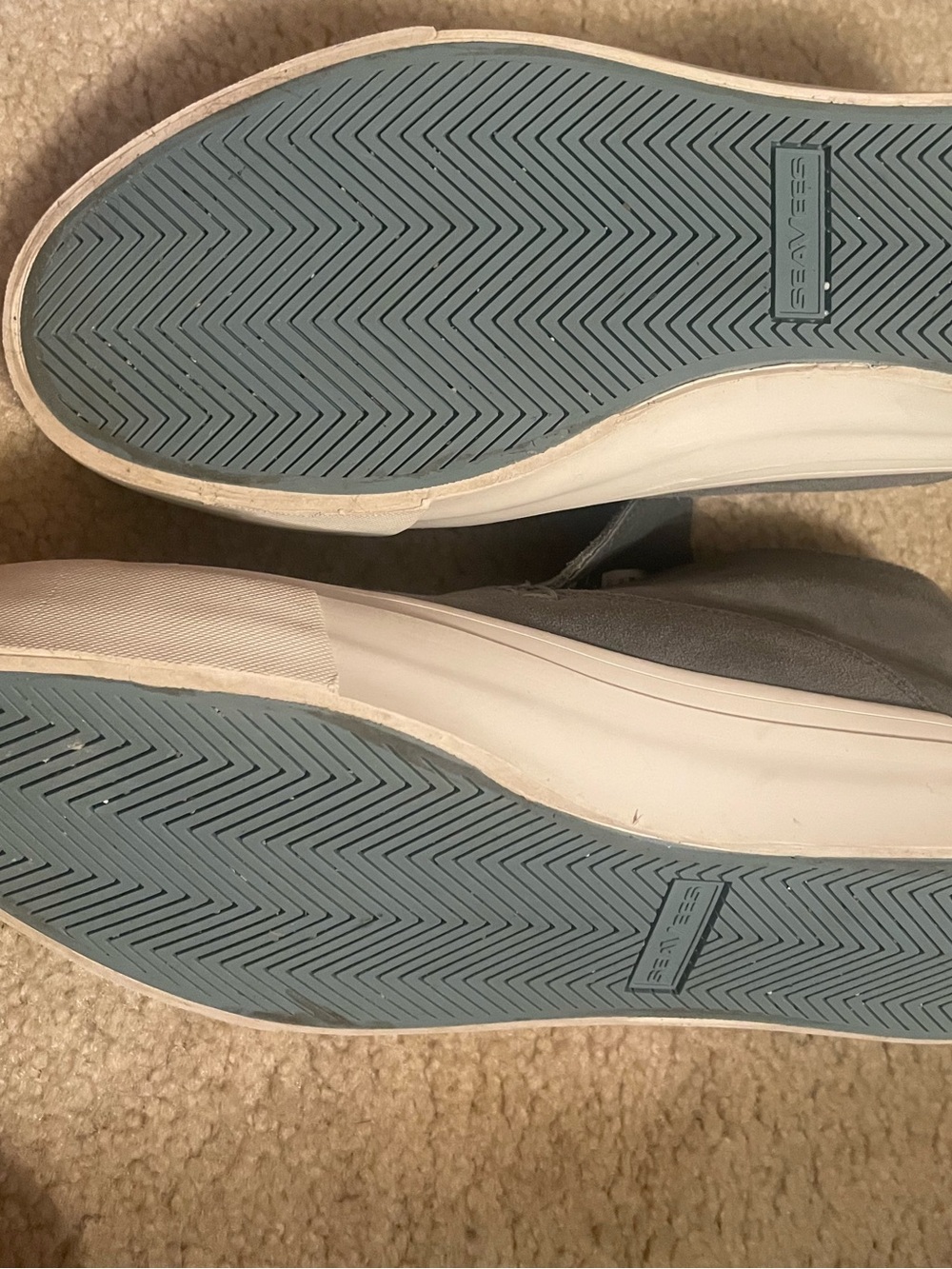 Men's Gray Slip-On Canvas Sneakers with Blue Soles - Unbranded